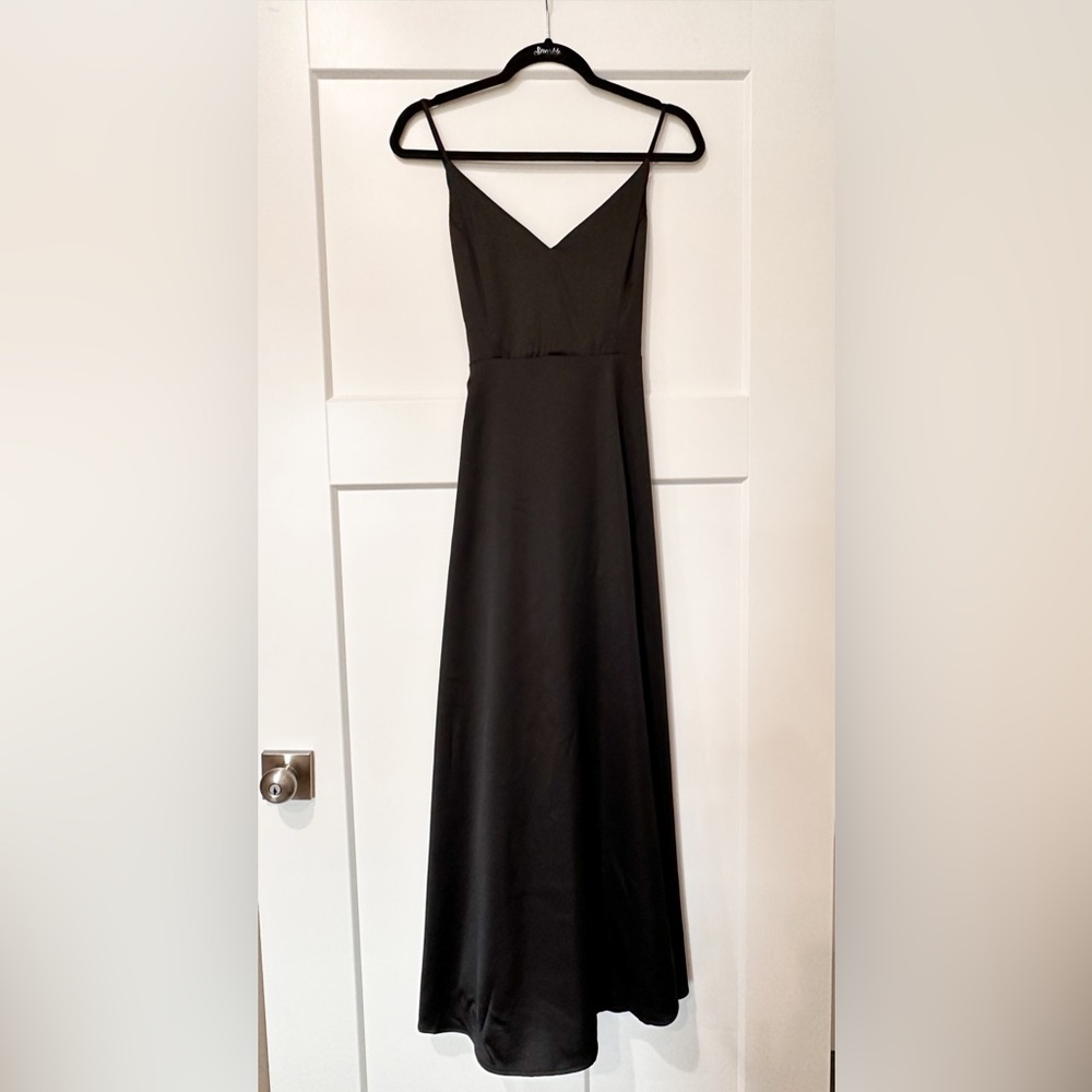 Elegant Black Satin Gown